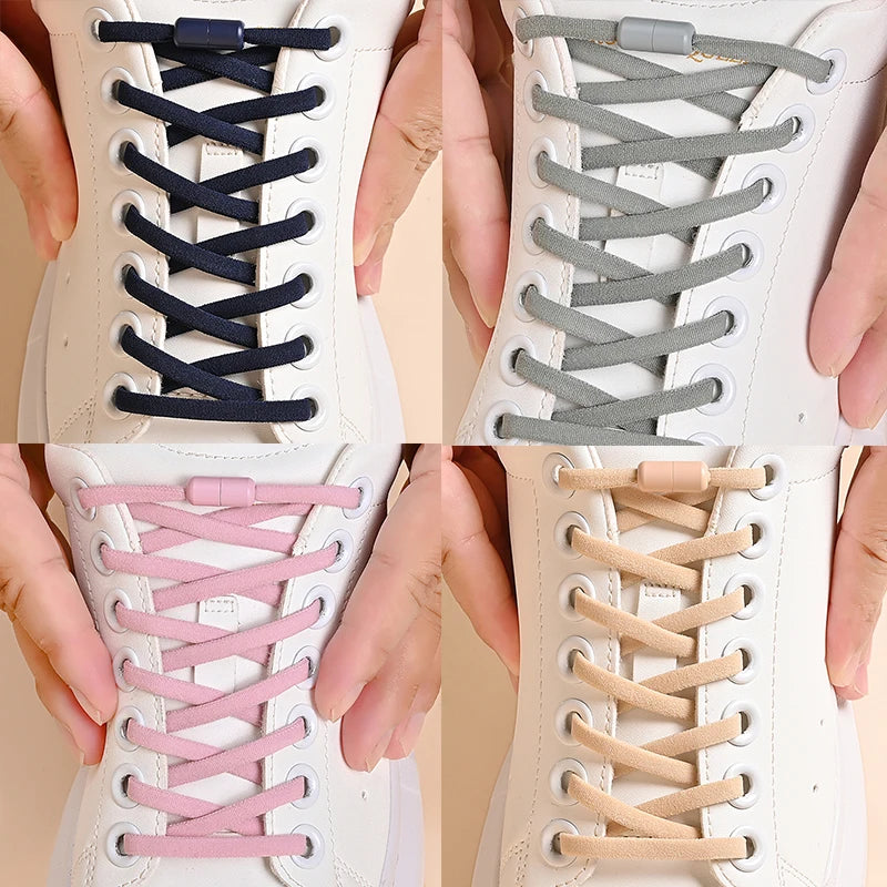 QuickFit™ Elastic No-Tie Shoelaces – Lazy Lock System for Trainers & Everyday Shoes (Kids & Adults)