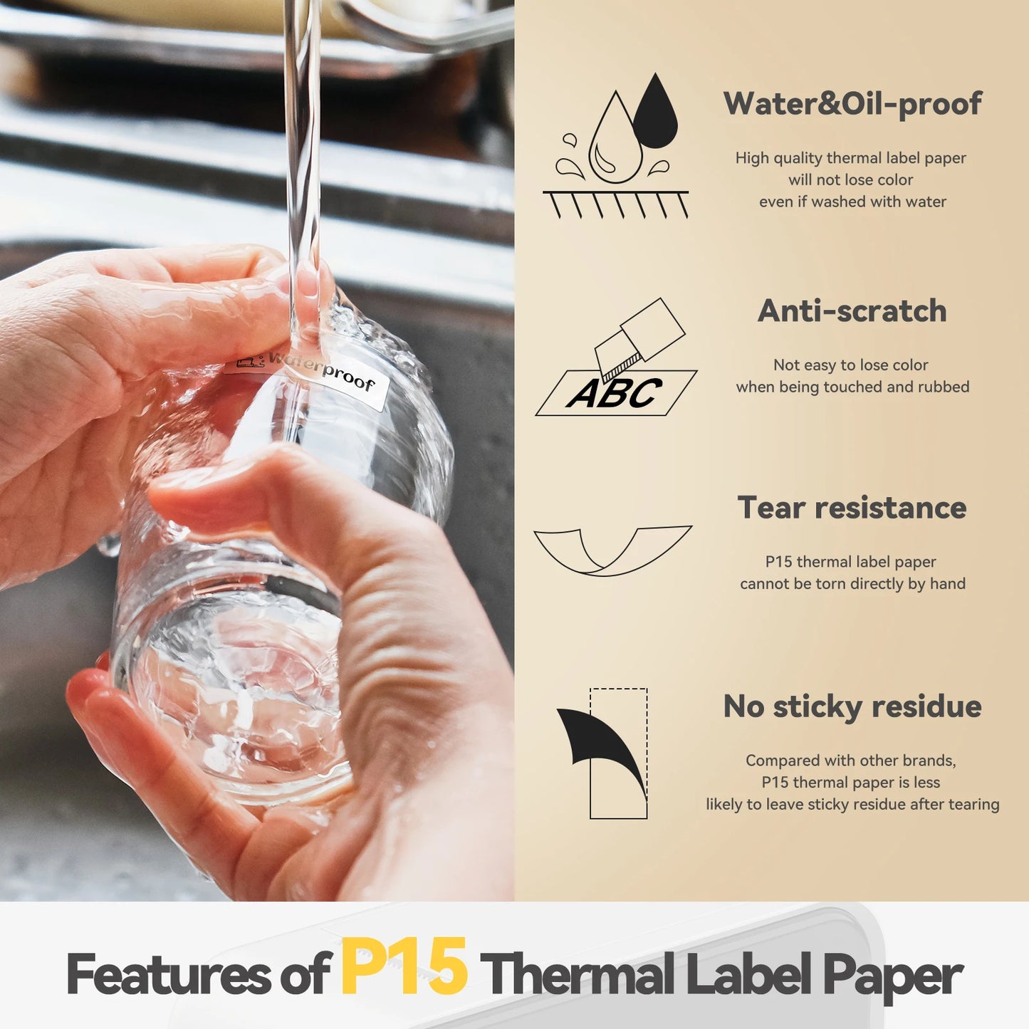 Labelwell P15 Mini Thermal Label Printer – Wireless Bluetooth Inkless Label Maker with Adhesive Paper | Compatible with Marklife App