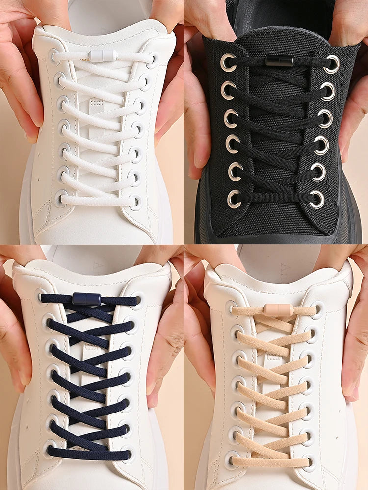 QuickFit™ Elastic No-Tie Shoelaces – Lazy Lock System for Trainers & Everyday Shoes (Kids & Adults)