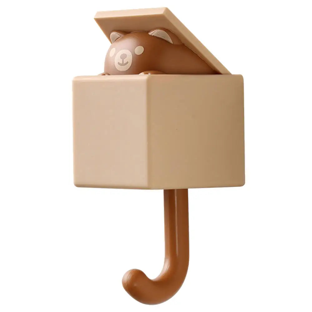 PeekCat™ Cartoon Wall Hook – Self-Adhesive Big Eyes Cat Hanger for Keys, Hats, Scarves & More
