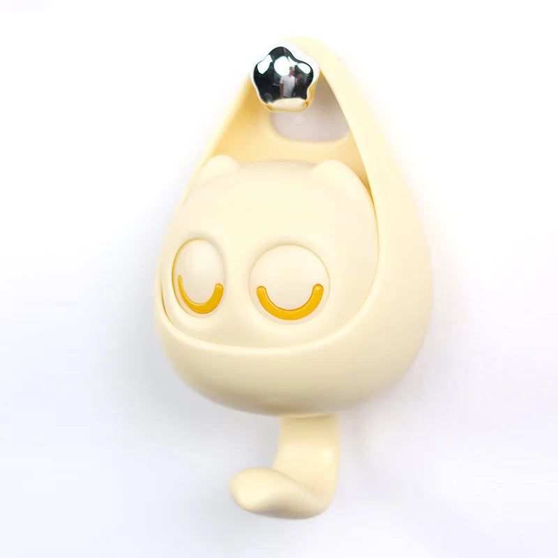 PeekCat™ Cartoon Wall Hook – Self-Adhesive Big Eyes Cat Hanger for Keys, Hats, Scarves & More