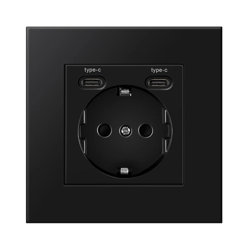 novski wall usb plug, many new style panel, room socket, ac 110v-250v 16a wall embedded, double usb eu standard plug