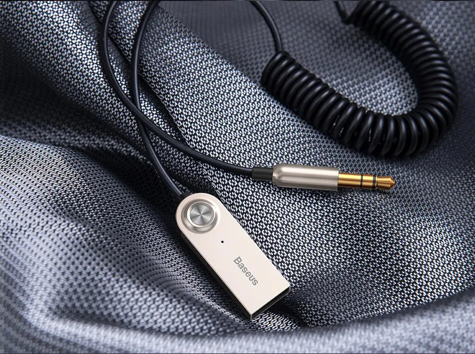 Baseus BA01 Bluetooth 5.0 AUX USB Adapter: Wireless Audio Dongle for Car, Speakers & 3.5mm Devices