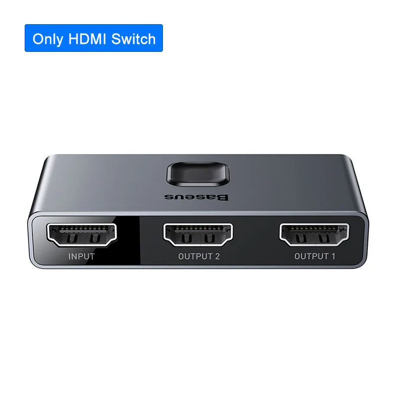 Baseus 4K HDMI-Compatible Switcher: Bi-Directional 2x1/1x2 Adapter for PS4, TV Box, Projector, Monitor – HDR & Audio Sync