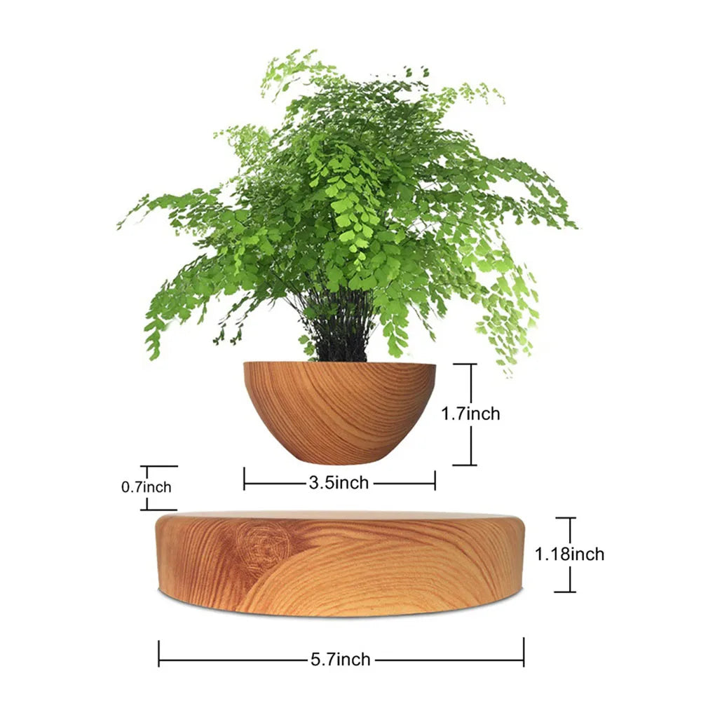 Levitating Air Bonsai Pot: Magnetic Floating & Rotating Planter for Home & Office Décor (Plant Not Included)