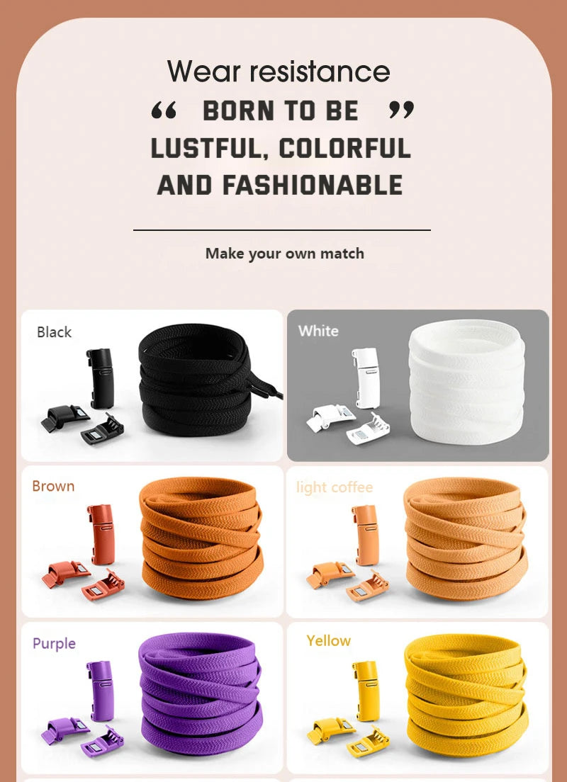 MagnoLace™ – Magnetic No-Tie Elastic Shoelaces