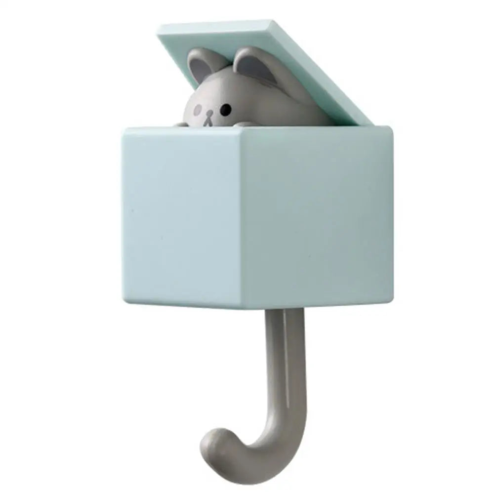 PeekCat™ Cartoon Wall Hook – Self-Adhesive Big Eyes Cat Hanger for Keys, Hats, Scarves & More