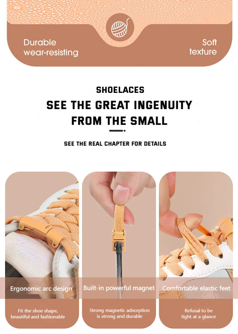 MagnoLace™ – Magnetic No-Tie Elastic Shoelaces