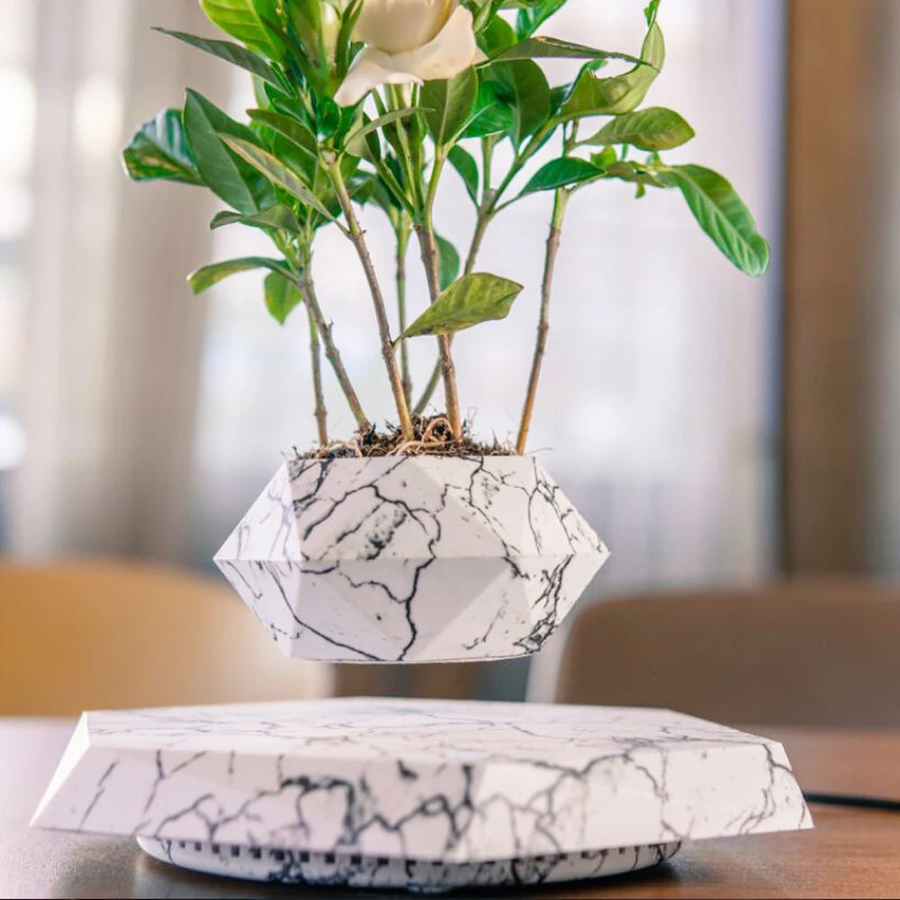 Levitating Air Bonsai Pot: Magnetic Floating & Rotating Planter for Home & Office Décor (Plant Not Included)