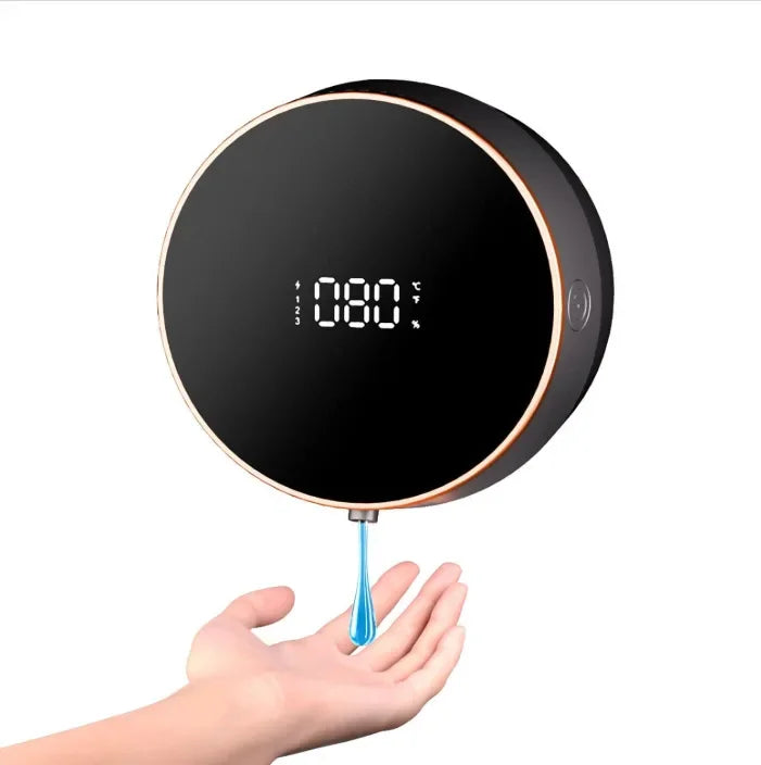 LED Wall-Mounted Automatic Liquid Soap Dispenser: Touchless Infrared Sensor | USB Rechargeable | Temperature Display | 300ml Foam Machine