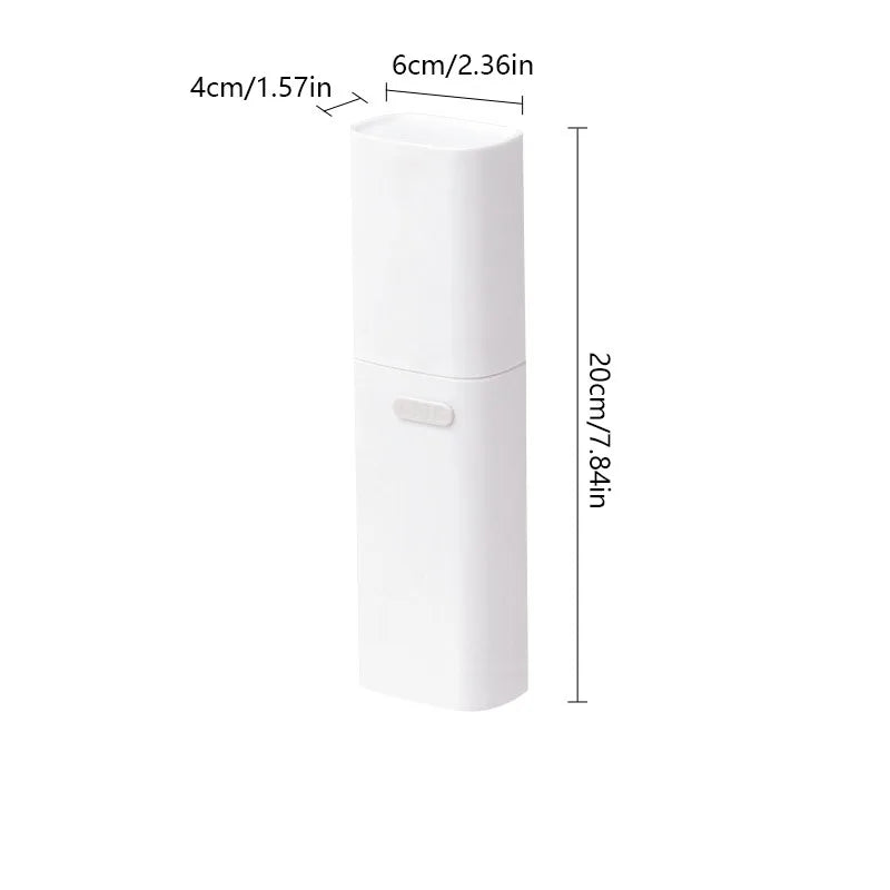 Portable Travel Toothbrush Holder with Lid, Plastic Storage Box, School, Camping, Bathroom Accessories