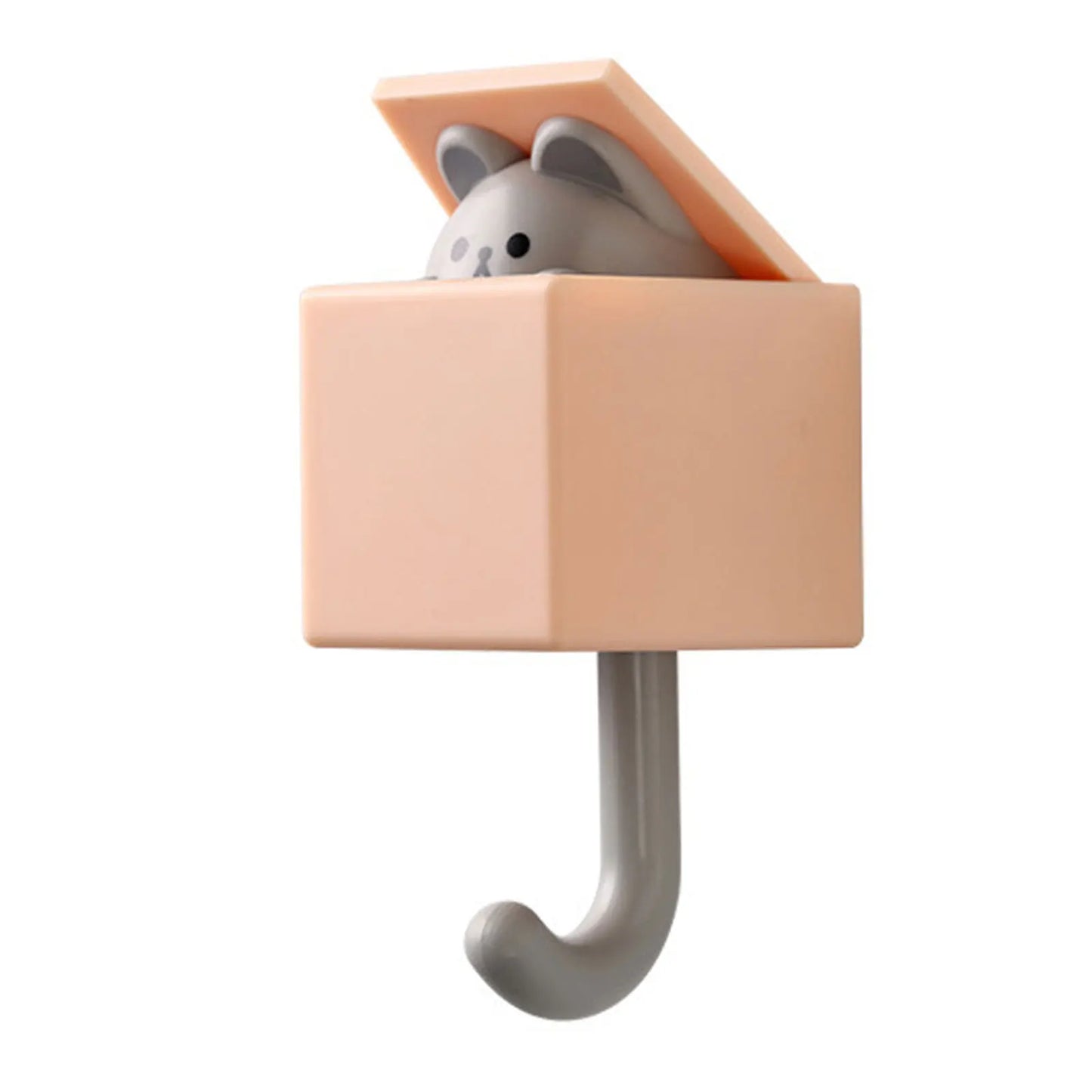 PeekCat™ Cartoon Wall Hook – Self-Adhesive Big Eyes Cat Hanger for Keys, Hats, Scarves & More