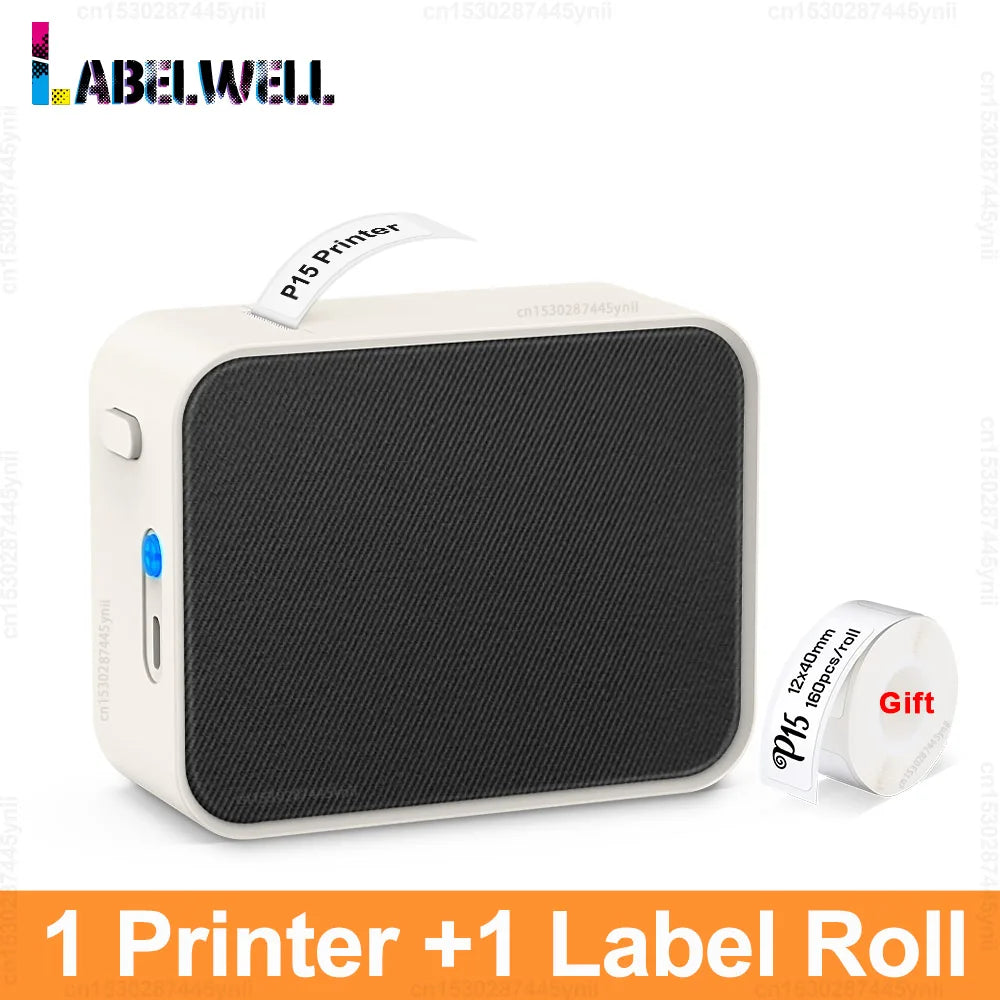 Labelwell P15 Mini Thermal Label Printer – Wireless Bluetooth Inkless Label Maker with Adhesive Paper | Compatible with Marklife App
