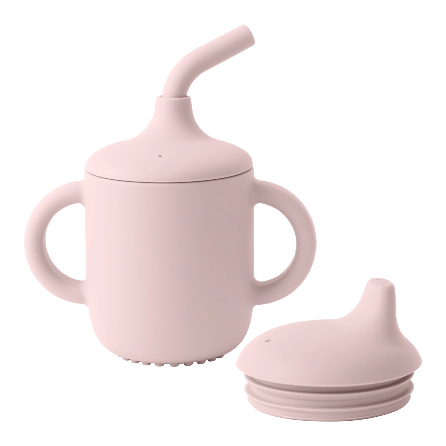 Silicone Baby Straw Cup with Two Lids – BPA-Free 150ml Feeding Cup | Toddler Snack & Drink Cup with Handles
