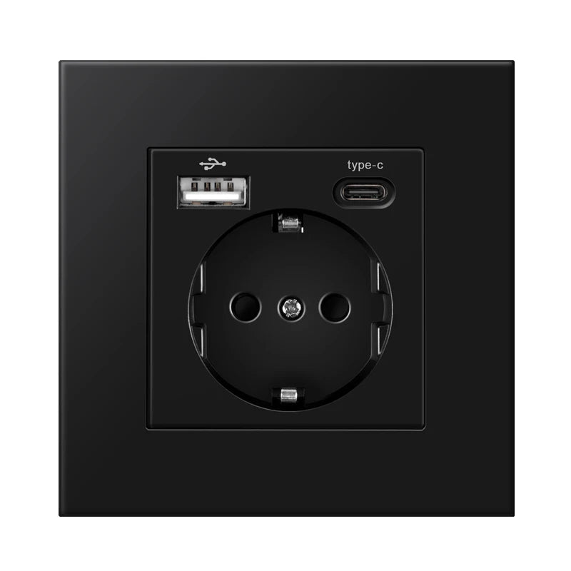 novski wall usb plug, many new style panel, room socket, ac 110v-250v 16a wall embedded, double usb eu standard plug