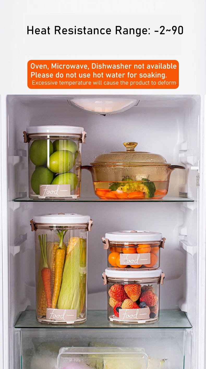Vacuum Food Storage Box Fresh-Keeping Canister Sealed Storage Container Large Capacity Food Dispenser Kitchen Storage Box