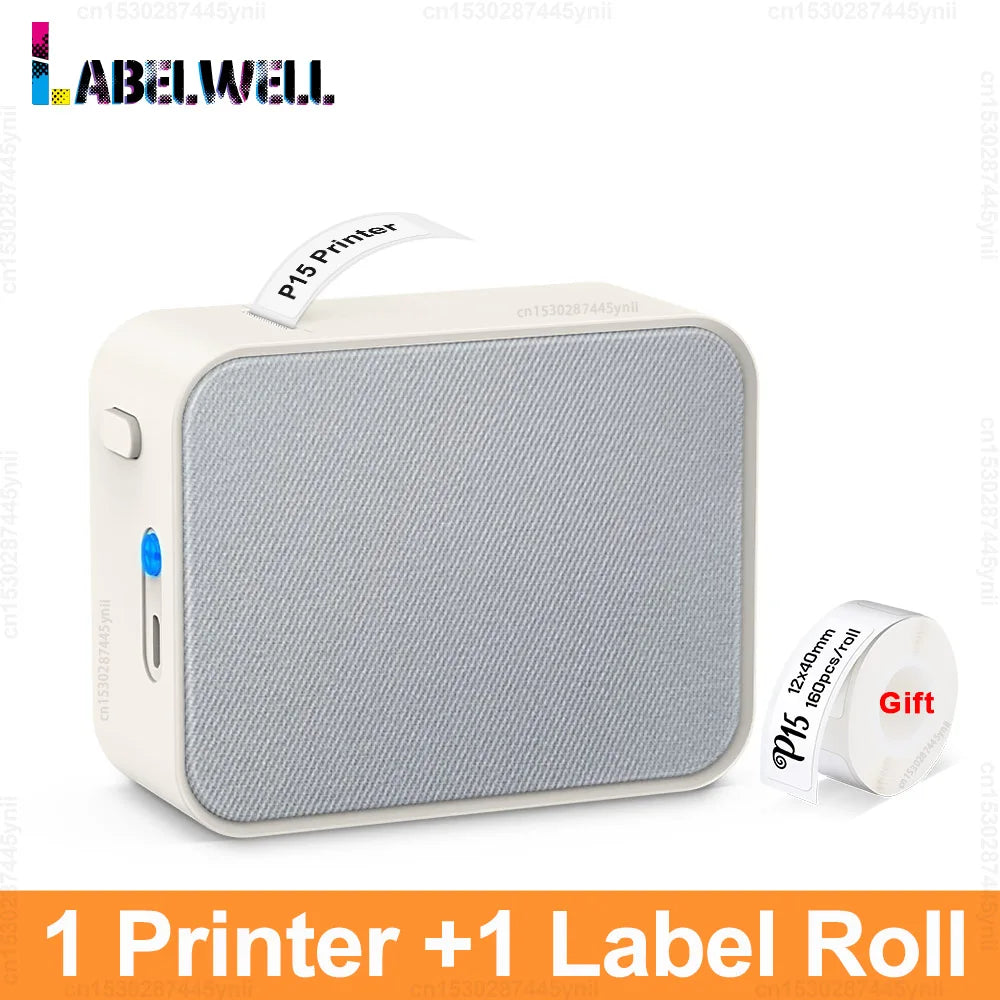 Labelwell P15 Mini Thermal Label Printer – Wireless Bluetooth Inkless Label Maker with Adhesive Paper | Compatible with Marklife App