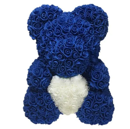 2024 DropShipping 40cm Rose Bear Heart Fleur Artificielle Rose Teddy Bear Pour Femmes Saint Valentin Mariage Anniversaire Cadeau De Noël