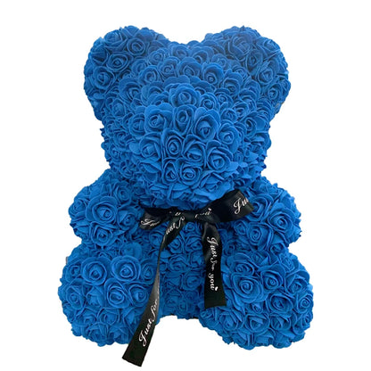 2024 DropShipping 40cm Rose Bear Heart Fleur Artificielle Rose Teddy Bear Pour Femmes Saint Valentin Mariage Anniversaire Cadeau De Noël