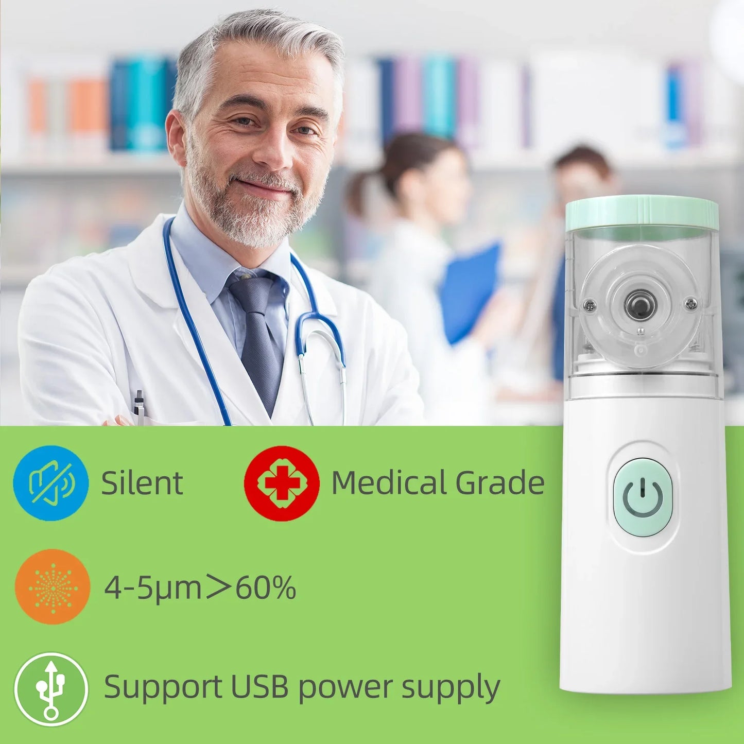 Dr.isla Medical Silent Mesh Nebulizer USB Charge Handheld Asthma Inhaler Atomizer Kids Adult Nebulizador Mini Portable Nebulizer