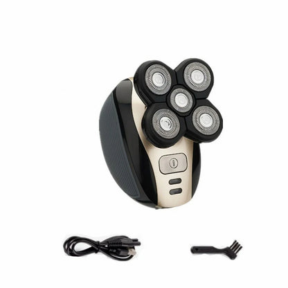 Rasoir électrique pour hommes à tête chauve 5 en 1 Kit de rasoir électrique sans fil Tondeuse à cheveux Tondeuse à poils de nez Étanche Rechargeable par USB