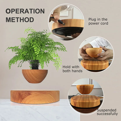 Levitating Air Bonsai Pot: Magnetic Floating & Rotating Planter for Home & Office Décor (Plant Not Included)