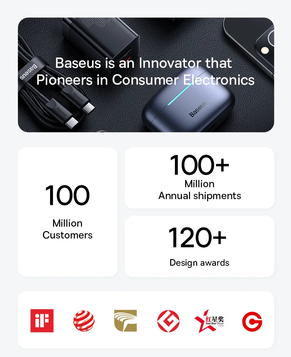 Baseus Bowie EZ10 True Wireless Earbuds: Bluetooth 5.3 25-30H Battery Mini In-Ear Fast Charging Low Latency