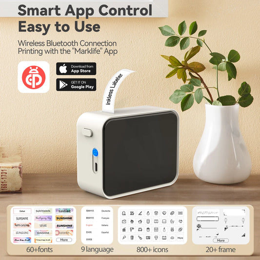 Labelwell P15 Mini Thermal Label Printer – Wireless Bluetooth Inkless Label Maker with Adhesive Paper | Compatible with Marklife App