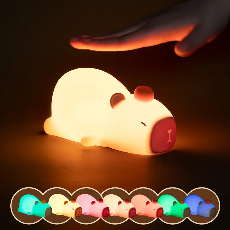 CapyGlow: linda luz de noche en forma de capibara con LED regulable