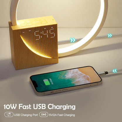 LED Night Light With Alarm Clock White Noise Natural Sound Timing Sleeping Light 3 Level Dimmable Touch Table Lamp For Bedroom