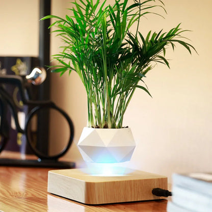 Levitating Air Bonsai Pot: Magnetic Floating & Rotating Planter for Home & Office Décor (Plant Not Included)