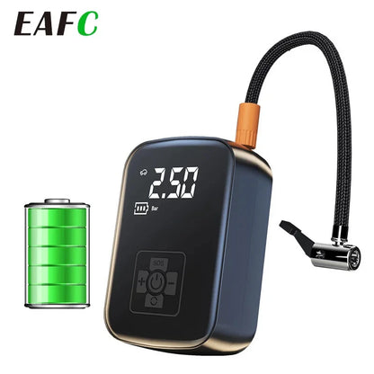 EAFC 150PSI Wireless Portable Air Compressor: 12V Rechargeable Tyre Inflator for Car, Motorcycle, Bike & Ball with LED Light & Auto Stop