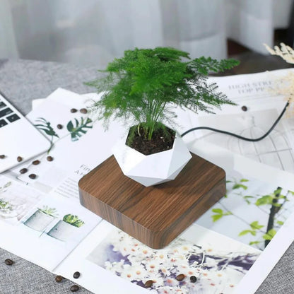 Levitating Air Bonsai Pot: Magnetic Floating & Rotating Planter for Home & Office Décor (Plant Not Included)