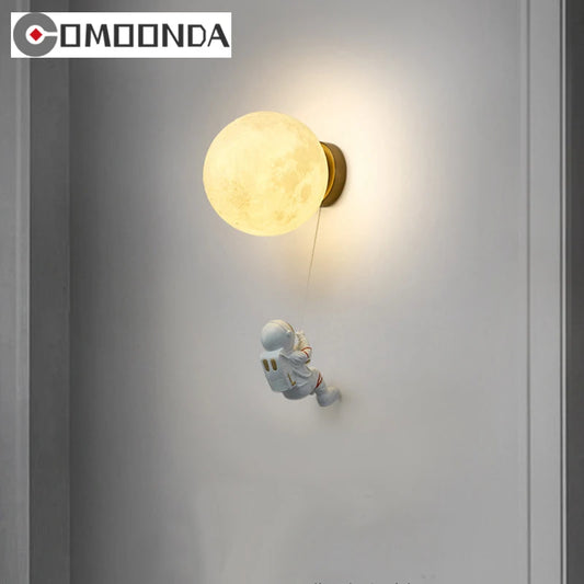 Moon Walker: Lámpara de pared con astronauta y pantalla de PLA