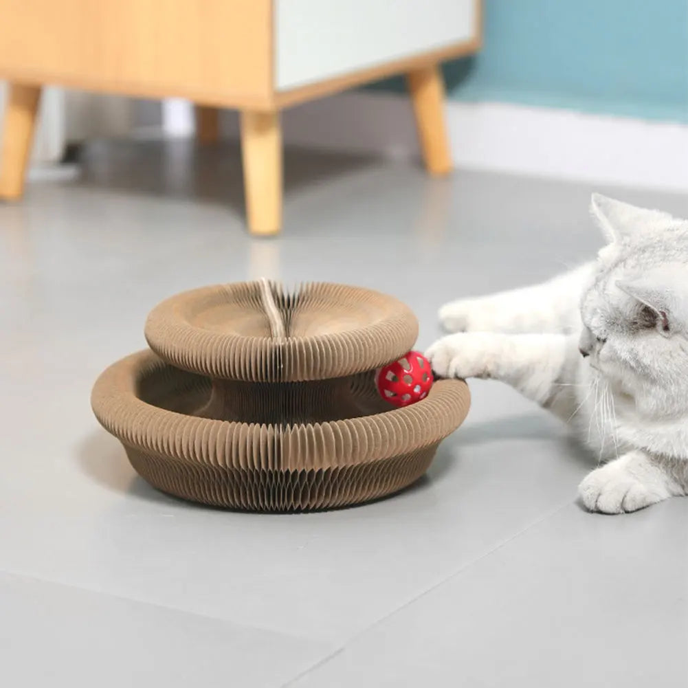 Tablero rascador para gatos con forma de órgano mágico, juguete interactivo para gatos, juguete de acordeón para gatos, tablero rascador con garras para gatos, suministros para mascotas