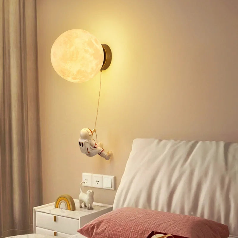 Moon Walker: Astronaut Wall Lamp with PLA Shade