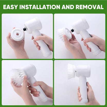 Xiaomi Electric Spin Scrubber Bathroom Cleaning Brush with 5 Brush Heads 5 in 1 Cleaning Brush Kitchen Dishwashing Brush Gadgets