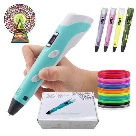 Stylo 3D pour enfants, stylo de dessin d'impression 3D, ensemble amusant pour enfants, cadeau créatif d'anniversaire de Noël avec filament PLA