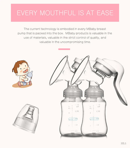 Dr.isla Breast Pump Manual Suction Milk Pump Feeding Breasts Pumps Milk Bottle Sucking Postpartum Supplies BPA Free