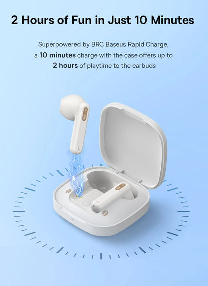 Baseus Bowie E16 Wireless Earbuds  Bluetooth: 30H Battery  IPX4 Waterproof Type-C Charging Case