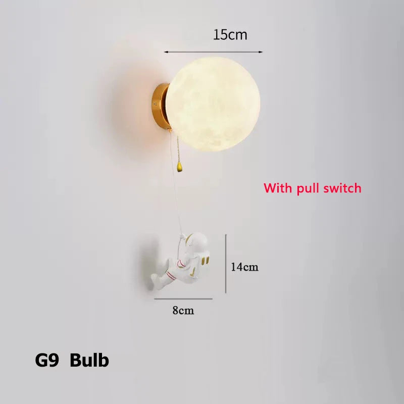 Moon Walker: Astronaut Wall Lamp with PLA Shade