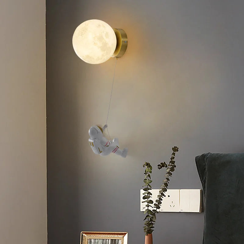 Moon Walker: Astronaut Wall Lamp with PLA Shade