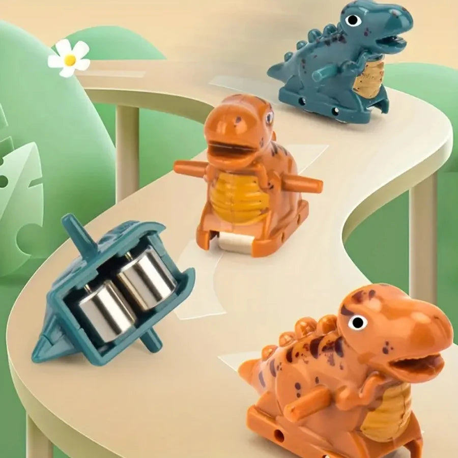 Jouet musical à glissière d'escalade de dinosaure avec 3 dinosaures, voiture jouet à glissière électrique amusante et puzzle, cadeau de Noël pour garçon et fille d'Halloween