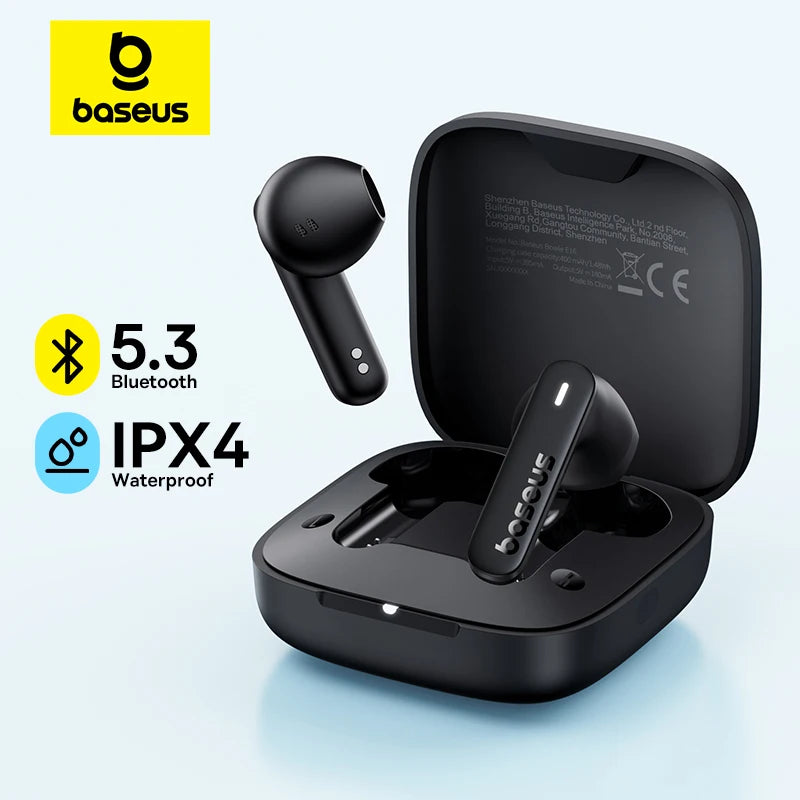Baseus Bowie E16 Wireless Earbuds  Bluetooth: 30H Battery  IPX4 Waterproof Type-C Charging Case