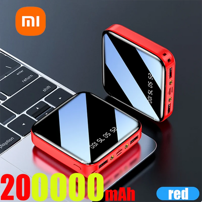 Xiaomi 200000mAh Mini Power Bank Portable Charger Mirror Screen LED Digital Powerbank External Battery for iPhone Xiaomi Huawei