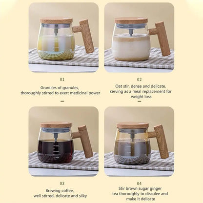 Electric Mixing Cups for Drinks Self Stirring Coffee Cup Portable Glass Mug Automatic Mix Cup for Juice Milk Milk Tea Soy Milk