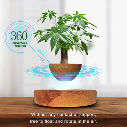 Levitating Air Bonsai Pot: Magnetic Floating & Rotating Planter for Home & Office Décor (Plant Not Included)