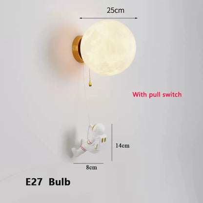 Moon Walker: Astronaut Wall Lamp with PLA Shade