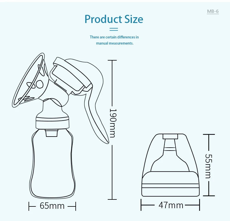 Dr.isla Breast Pump Manual Suction Milk Pump Feeding Breasts Pumps Milk Bottle Sucking Postpartum Supplies BPA Free